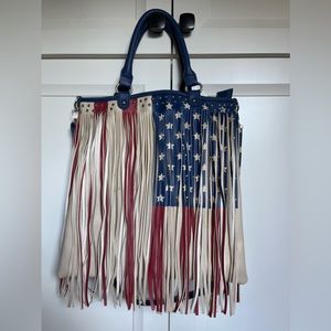 Western boho American Flag Bag